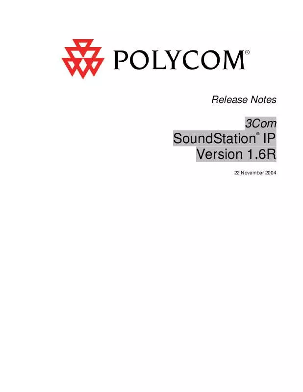 Mode d'emploi POLYCOM SOUNDSTATION IP V1.6R
