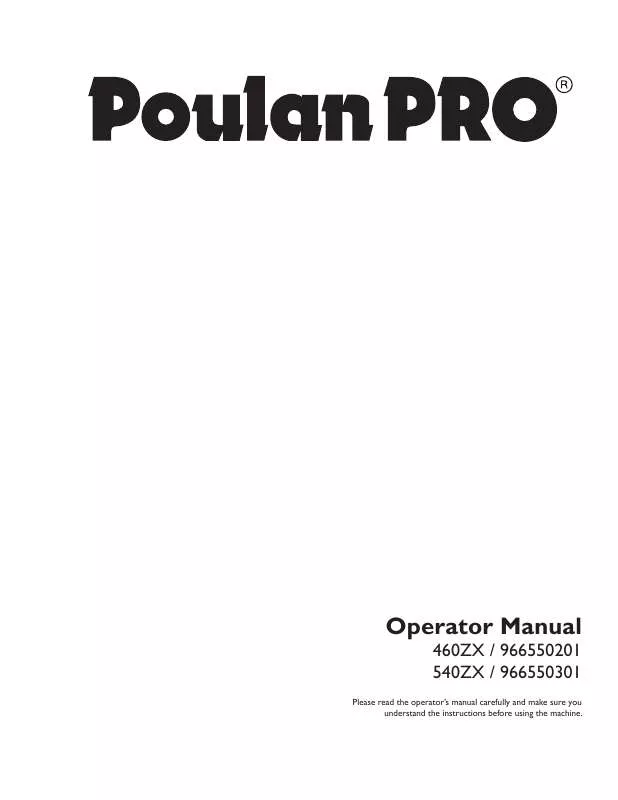 Mode d'emploi POULAN 540ZX