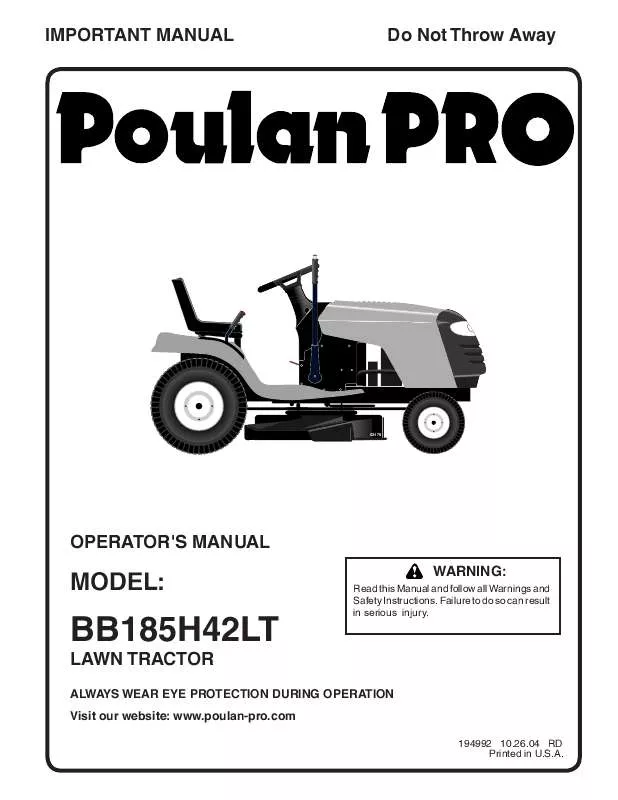 Mode d'emploi POULAN BB185H42LT