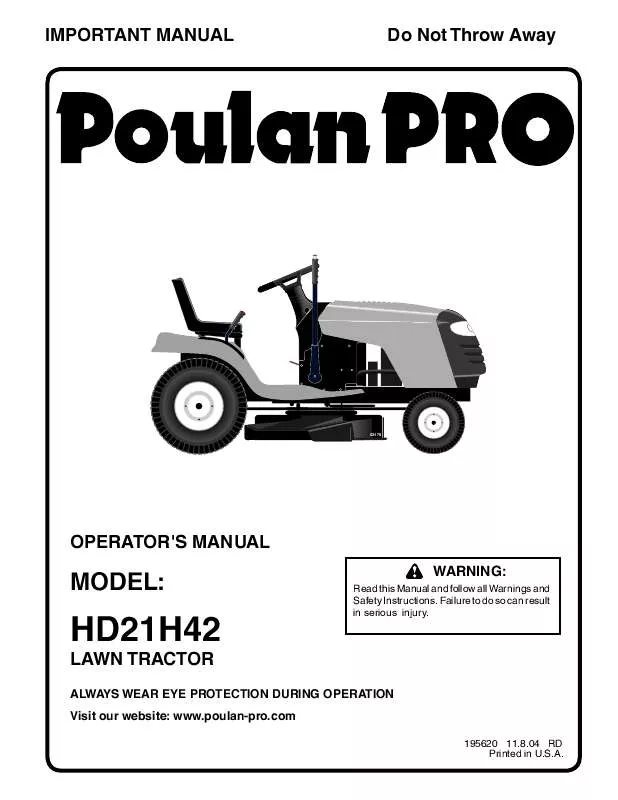 Mode d'emploi POULAN HD21H42