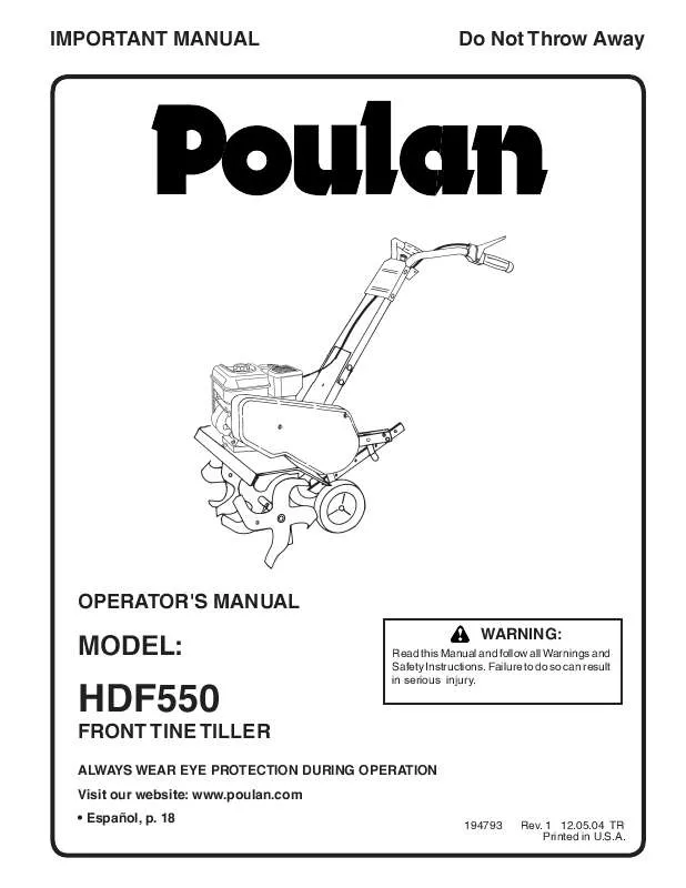 Mode d'emploi POULAN HDF550