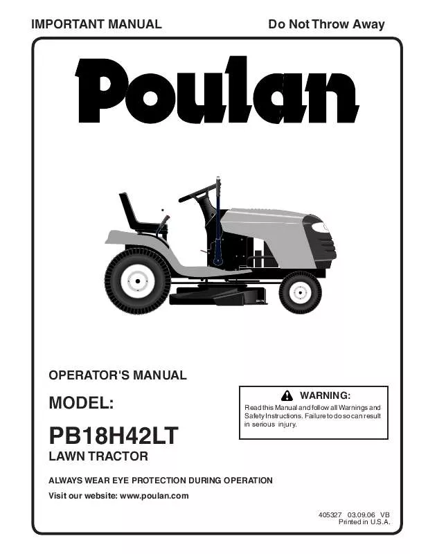 Mode d'emploi POULAN PRO PB18H42LT