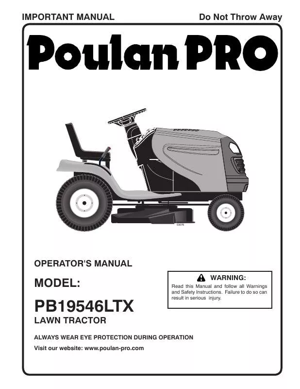 Mode d'emploi POULAN PRO PB19546LTX