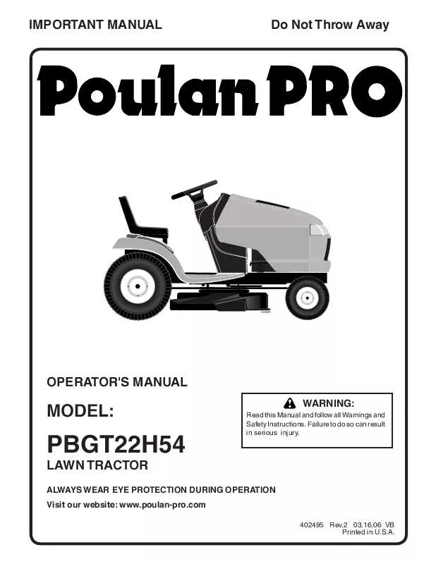 Mode d'emploi POULAN PBGT22H54