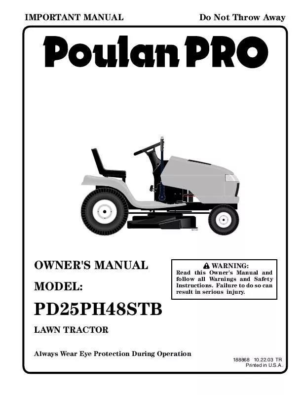 Mode d'emploi POULAN PD25PH48STB