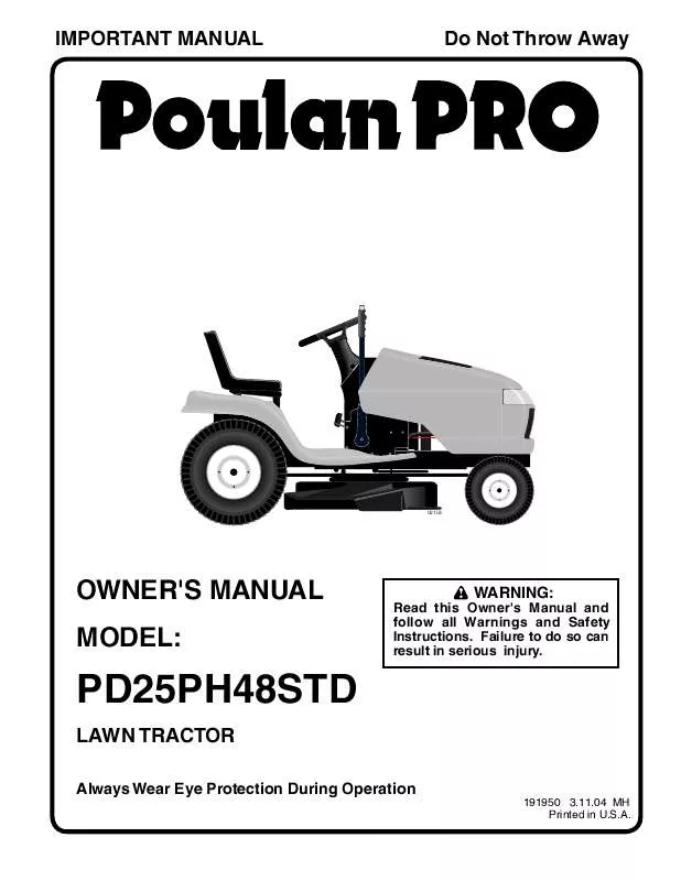 Mode d'emploi POULAN PD25PH48STD