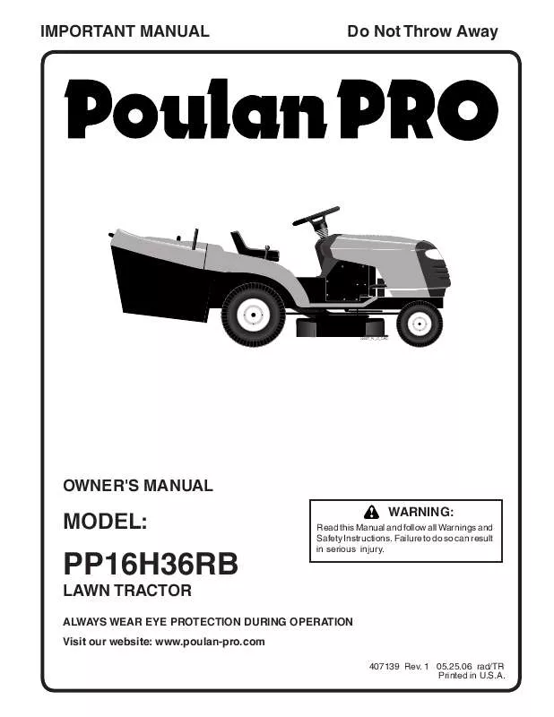 Mode d'emploi POULAN PRO PP16H36RB