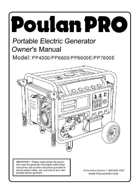 Mode d'emploi POULAN PRO PP6600