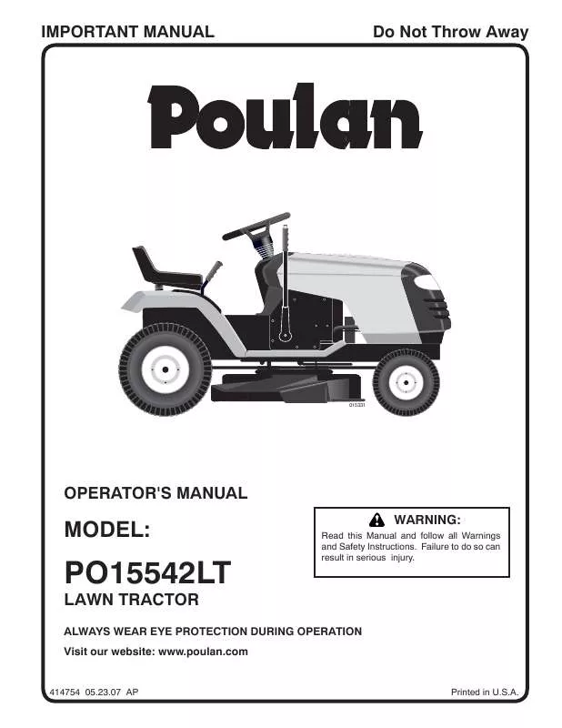 Mode d'emploi POULAN PO15542LT