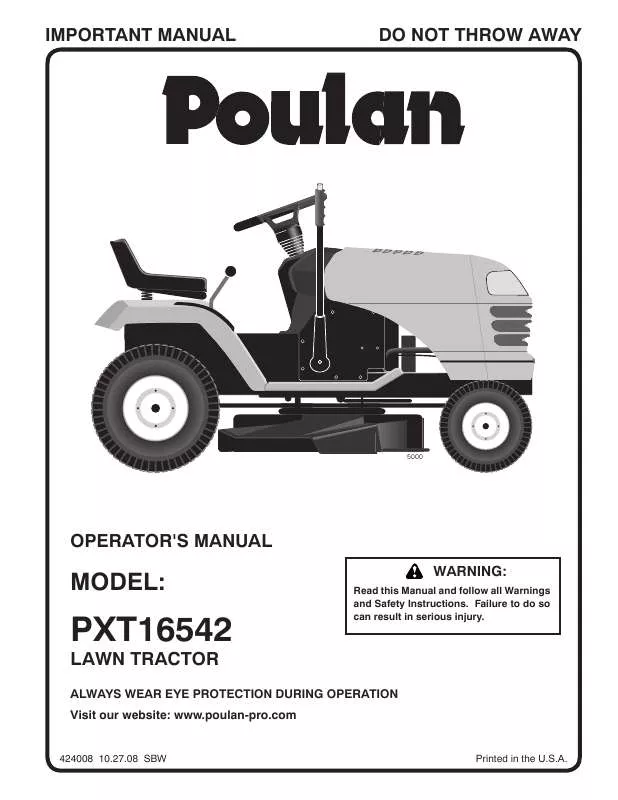 Mode d'emploi POULAN PXT16542