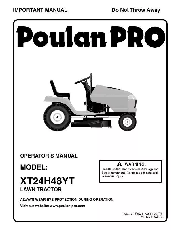 Mode d'emploi POULAN XT24H48YT