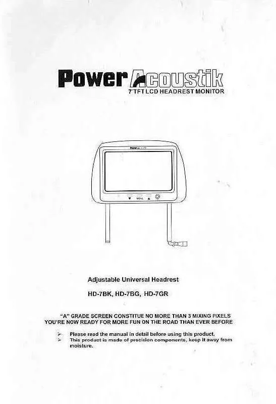 Mode d'emploi POWER ACOUSTIK HD-7BG