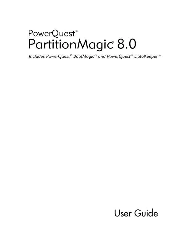 Mode d'emploi POWERQUEST PARTITIONMAGIC 8.0