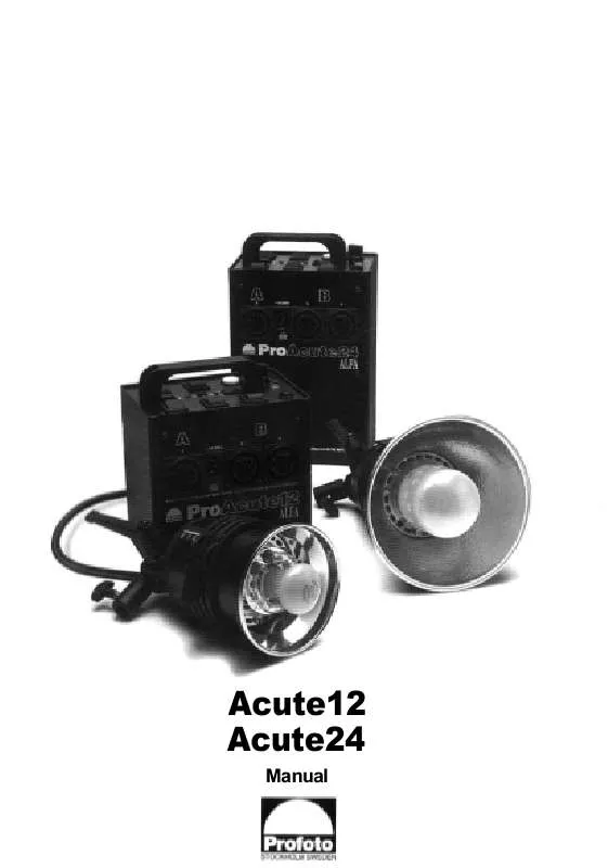 Mode d'emploi PROFOTO ACUTE 12 & 24 GENERATORS