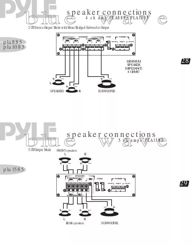 Mode d'emploi PYLE PLA1285