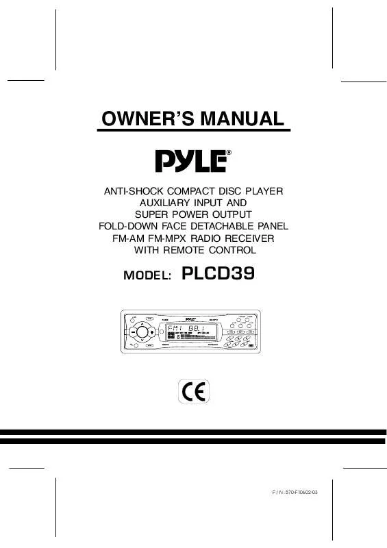 Mode d'emploi PYLE PLCD39