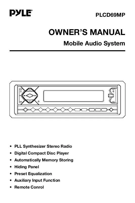 Mode d'emploi PYLE PLCD69MP3
