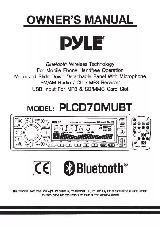 Mode d'emploi PYLE PLCD70MUBT