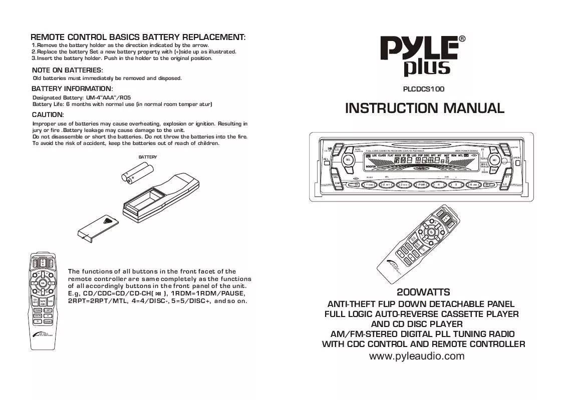 Mode d'emploi PYLE PLCDCS100