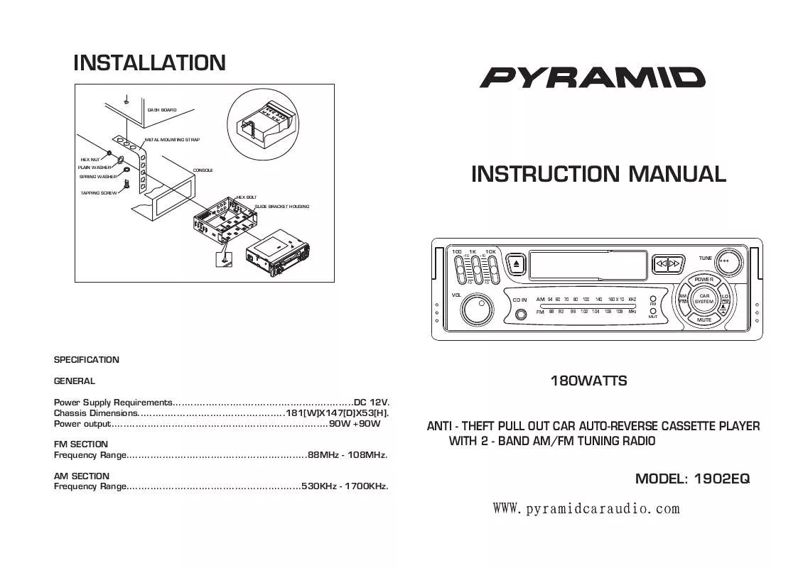 Mode d'emploi PYRAMID 1902EQ