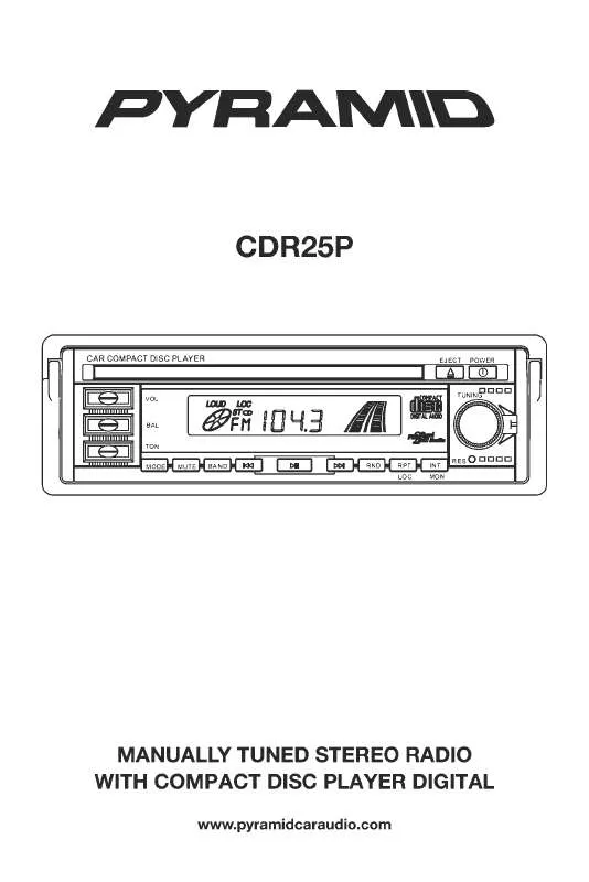 Mode d'emploi PYRAMID CDR25P