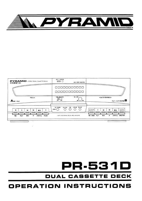 Mode d'emploi PYRAMID PR531D