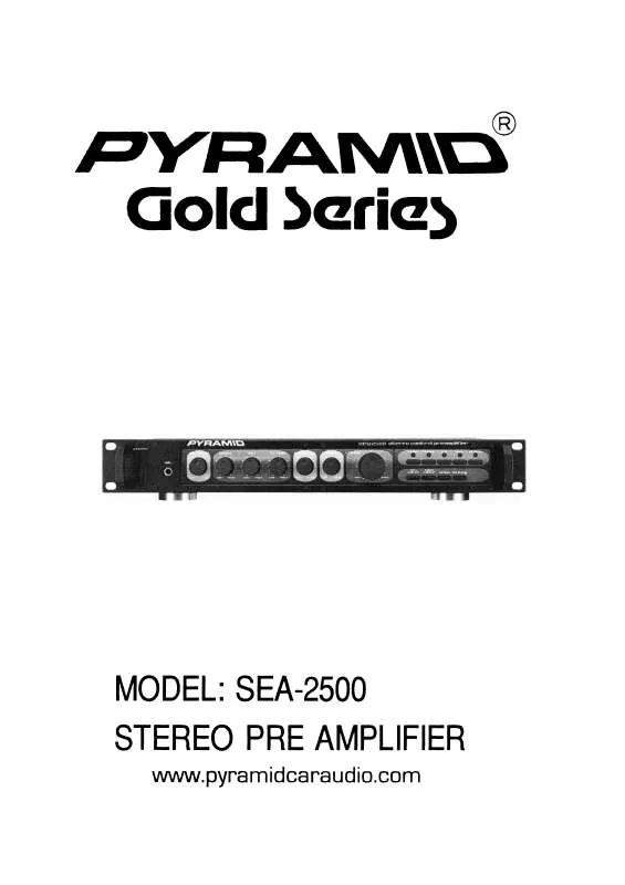 Mode d'emploi PYRAMID SEA-2500