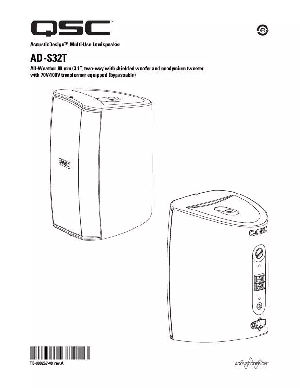 Mode d'emploi QSC AUDIO AD-S32T