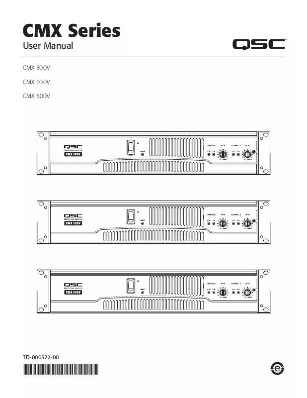 Mode d'emploi QSC AUDIO CMX 300V