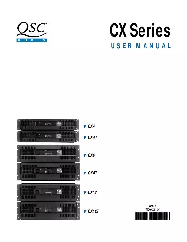 Mode d'emploi QSC AUDIO CX 12T