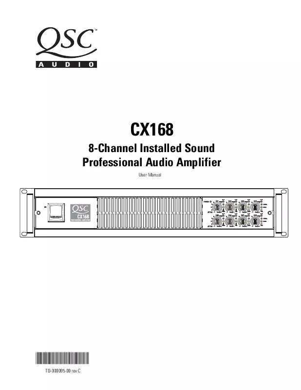 Mode d'emploi QSC AUDIO CX 168