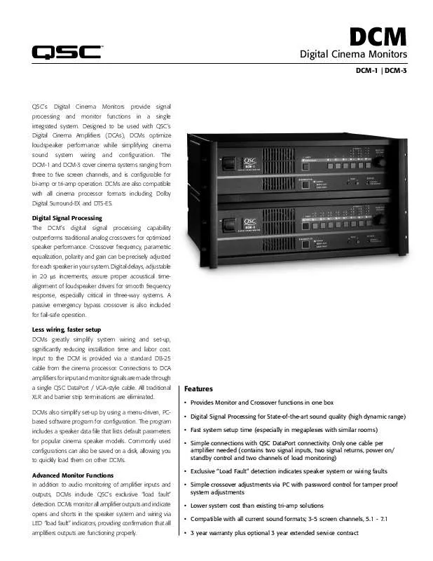 Mode d'emploi QSC AUDIO DCM-1