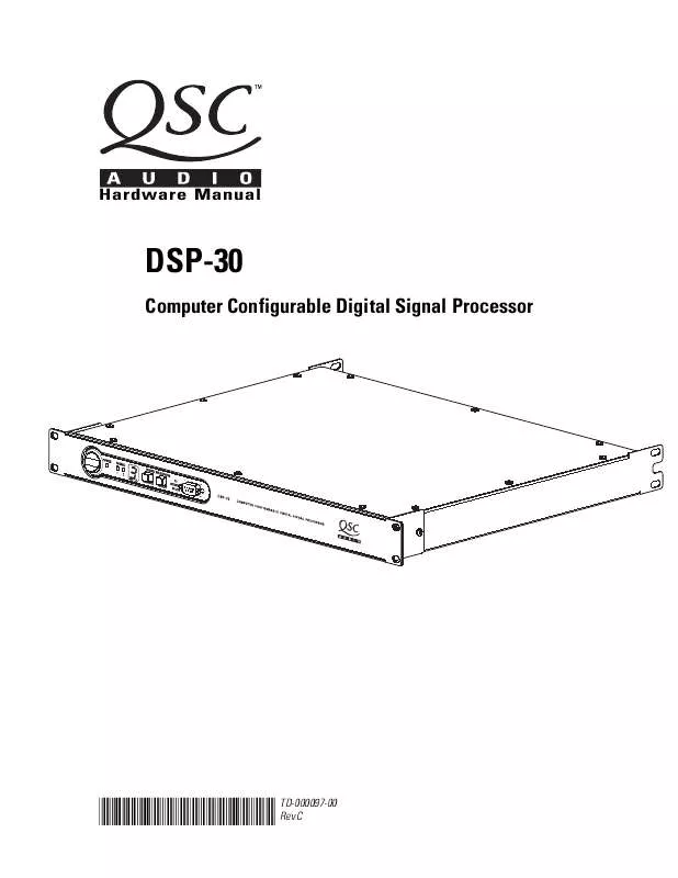 Mode d'emploi QSC AUDIO DSP-30