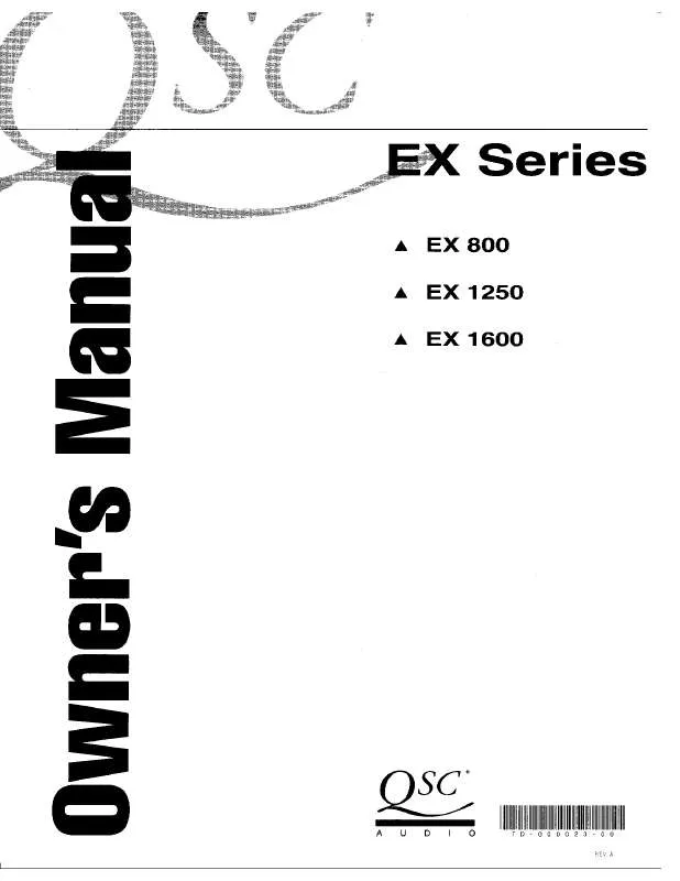 Mode d'emploi QSC AUDIO EX 1250