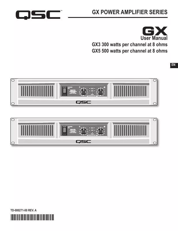 Mode d'emploi QSC AUDIO GX