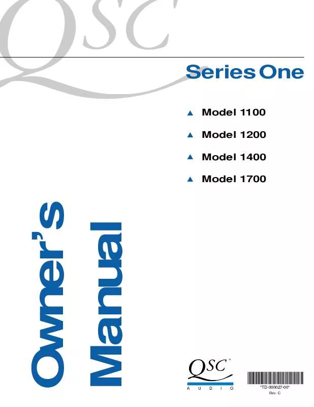 Mode d'emploi QSC AUDIO MODEL 1100