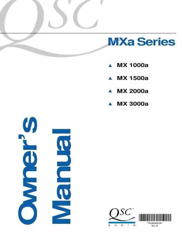 Mode d'emploi QSC AUDIO MX 1500A