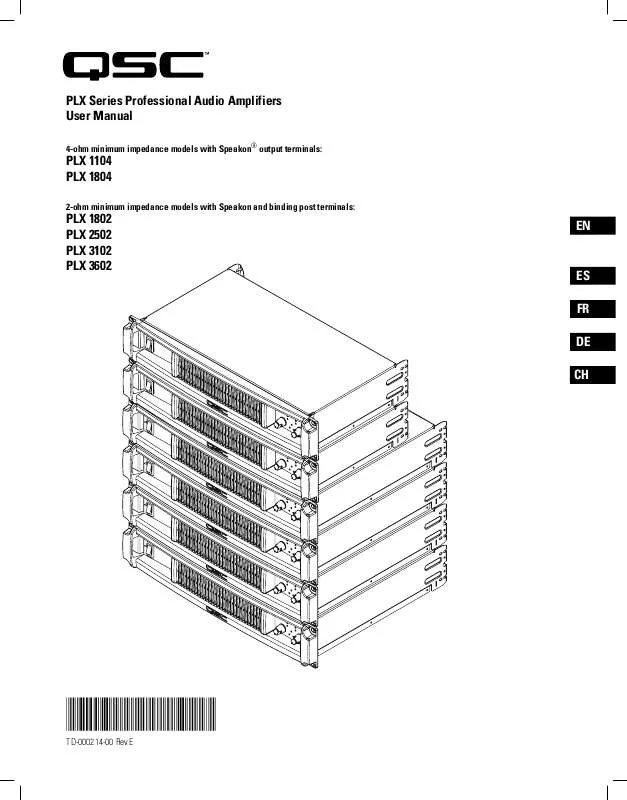 Mode d'emploi QSC AUDIO PLX 1104