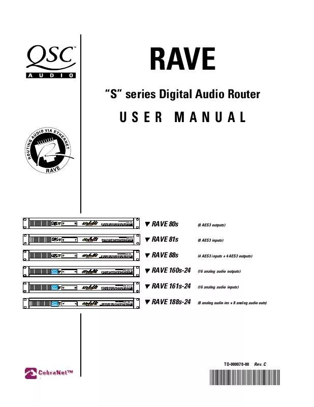 Mode d'emploi QSC AUDIO RAVE S