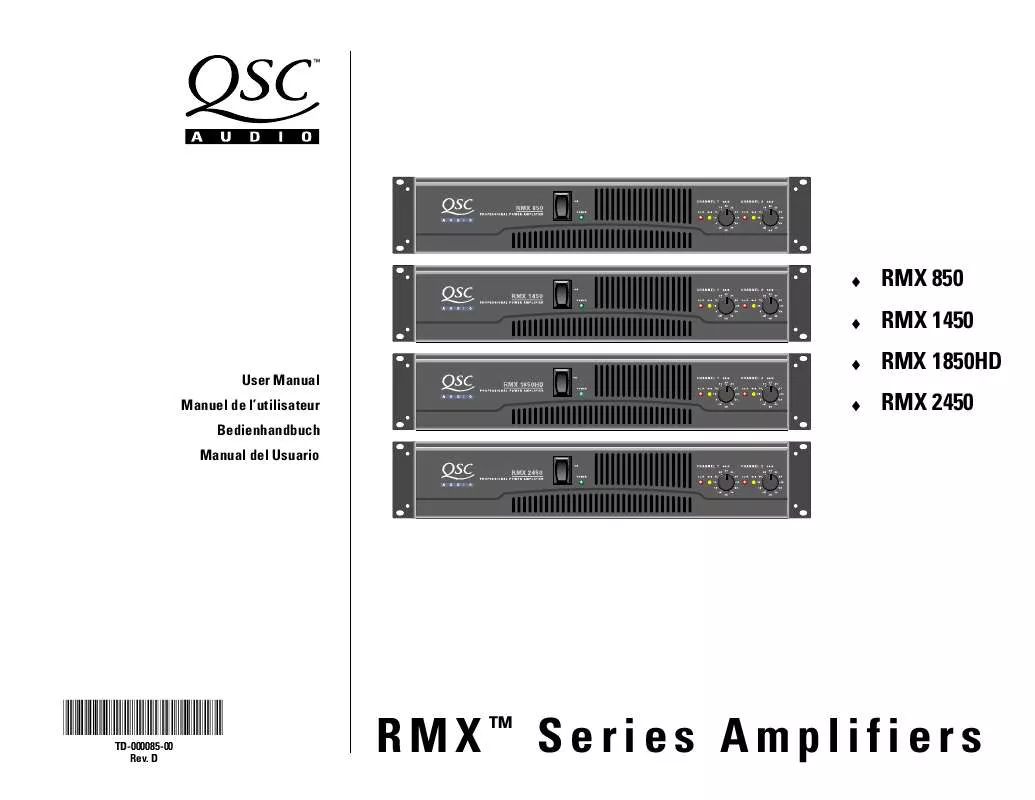 Mode d'emploi QSC AUDIO RMX 1450