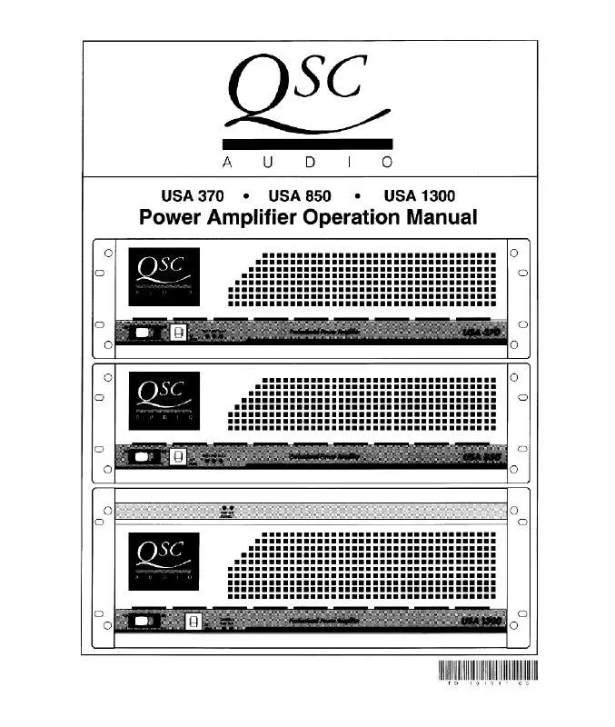 Mode d'emploi QSC AUDIO USA 850