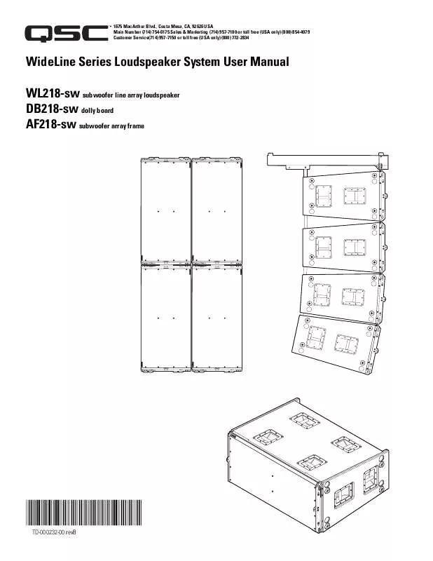 Mode d'emploi QSC AUDIO WL218-SW & ACCESSORIES