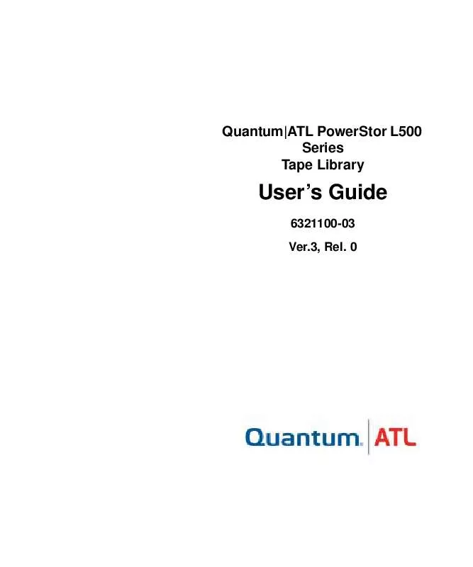 Mode d'emploi QUANTUM ATL POWERSTOR L500