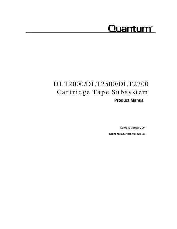 Mode d'emploi QUANTUM DLT2000