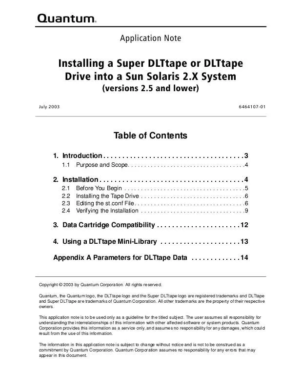 Mode d'emploi QUANTUM INSTALLSUNSOLARIS25 3