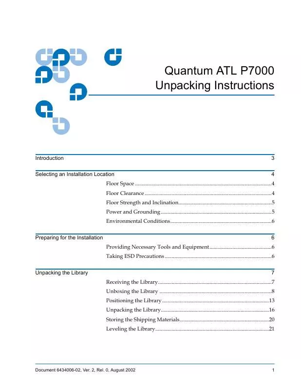 Mode d'emploi QUANTUM P7000