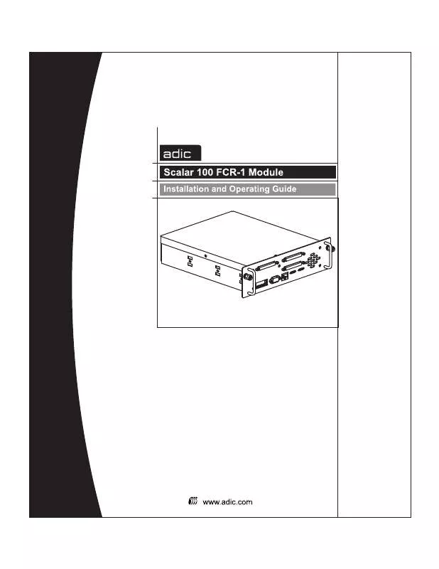 Mode d'emploi QUANTUM SCALAR 100 FCR-1