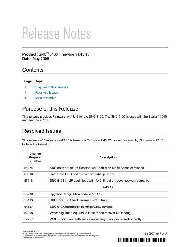 Mode d'emploi QUANTUM SNC 5101 4.45.18