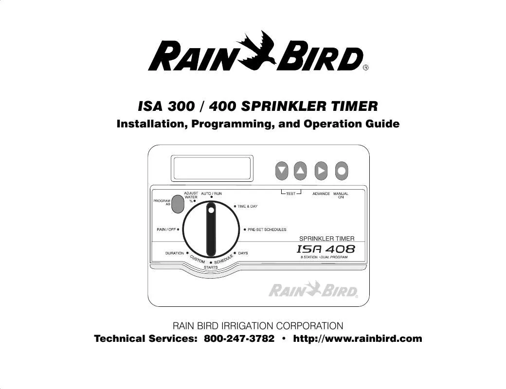 Mode d'emploi RAIN BIRD ISA 300