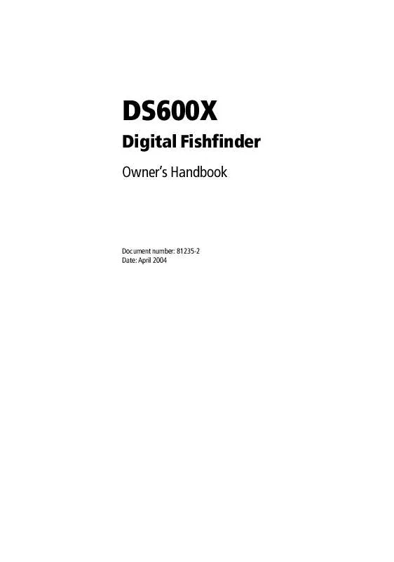 Mode d'emploi RAYMARINE DS600X DIGITAL FISHFINDER